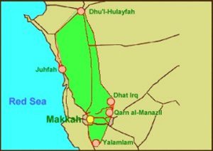 Location of Miqats